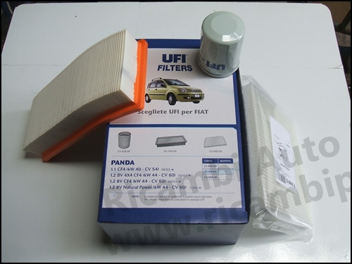 Kit Filtri Aria - Olio - Carburante - Fiat Panda 2003 1.1-1.2 Benzina