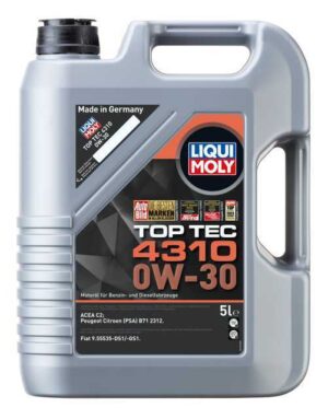 LIQUI MOLY 2362 TOP TEC 4310 0W30 OLIO MOTORE AUTO SINTETICO 5 LITRI FIAT JEEP